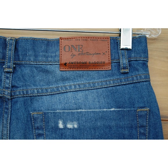 One Teaspoon Awesome Baggies Jeans Womens 25 Blue Distressed Relaxed Fit‎ Denim - Picture 6 of 12